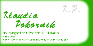 klaudia pokornik business card